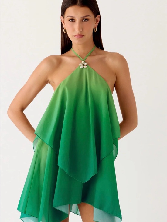 Peppermayo Dresses & Skirts - Peppermayo Green Ombre Halter Mini Dress